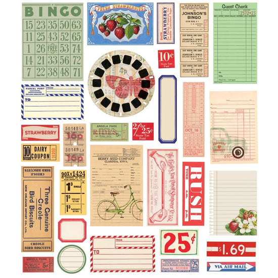 Simple Vintage Berry Fields Ephemera 30/Pkg
