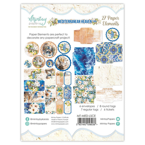 PAPER ELEMENTS - MEDITERRANEAN HEAVEN, 27 PCS