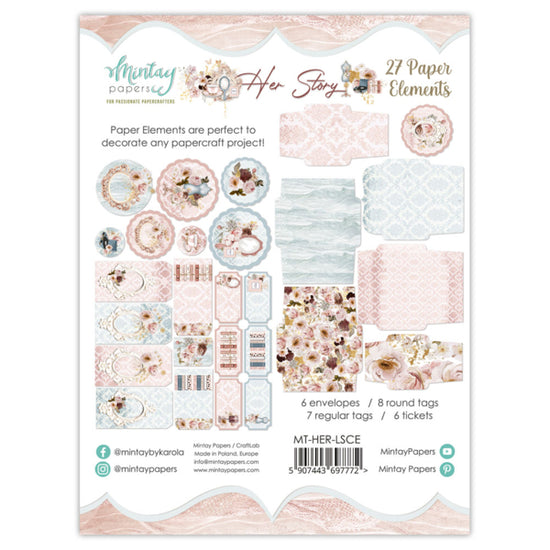 PAPER ELEMENTS - HER STORY, 27 PCS