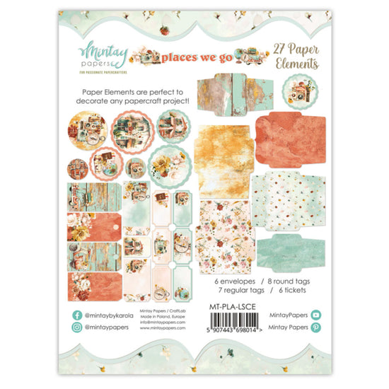 PAPER ELEMENTS - PLACES WE GO, 27 PCS