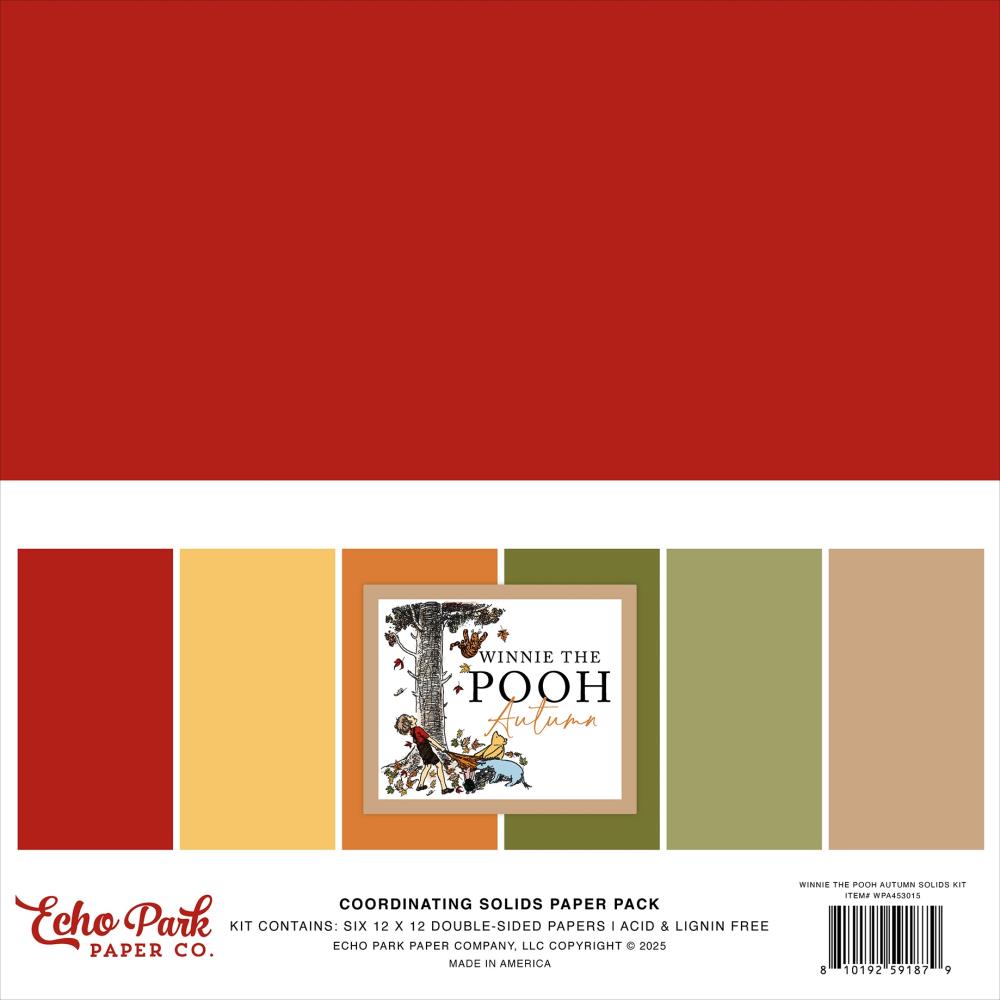 Echo Park Solids Collection Kit 12"X12" Winnie The Pooh Autumn ...