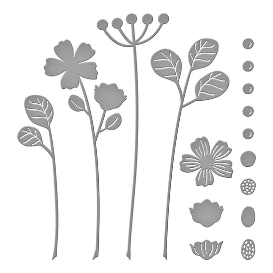 Spellbinders SEALED BLOOMING STEMS ETCHED DIES IS FROM THE SEALED FOR SUMMER COLLECTION