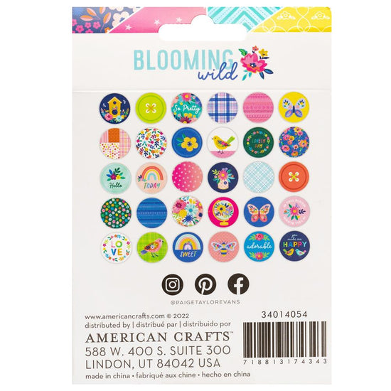 Paige Evans Blooming Wild Chipboard Milk Caps 30/PKg
