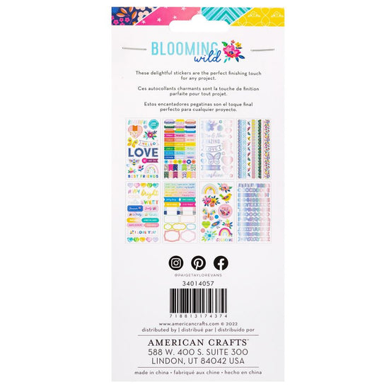 Paige Evans Blooming Wild Sticker Book W/Holographic Foil Accents