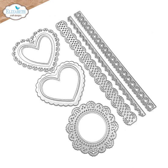 Elizabeth Craft Lace, Heart & Doily Die
