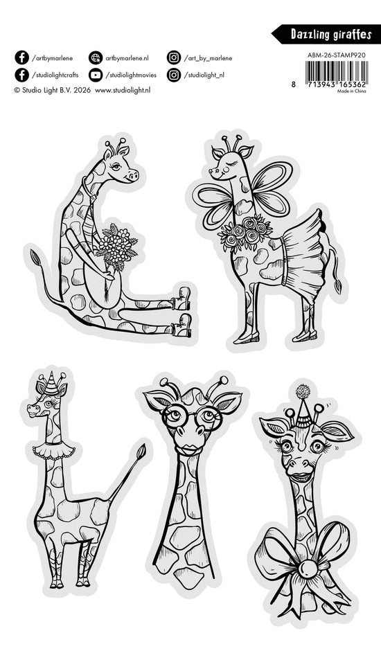 Art by Marlene Clear Stamp Dazzling Giraffes Art by Marlene 5 Pieces