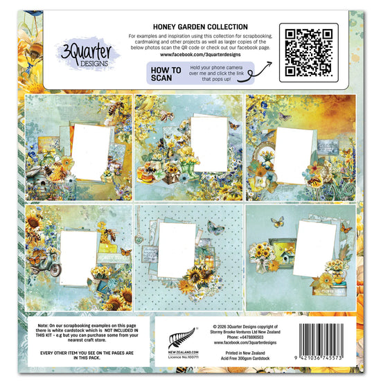 3Quarter Designs Honey Fields 12x12 Design Paper & Diecuts Set