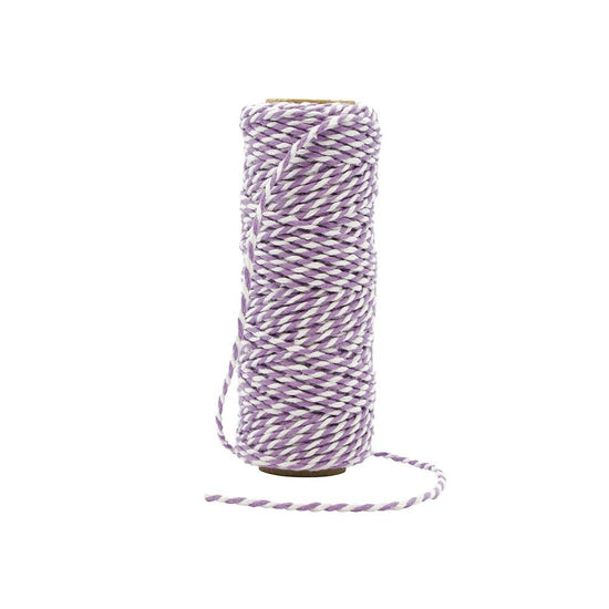 Craft Perfect Striped Bakers Twine Mauve Purple