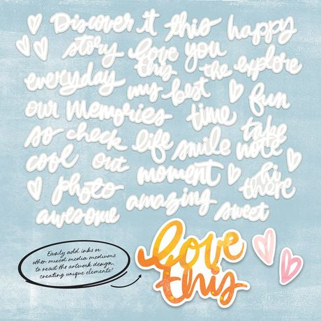 49 And Market Chipboard Set Irresistible, Words