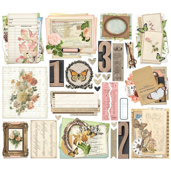 Simple Stories Ephemera Bits & Pieces Die Cuts 28/Pkg Simple Vintage Junk Drawer