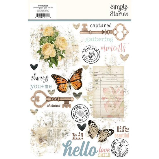 Simple Stories Rub Ons 6"X8" Simple Vintage Junk Drawer