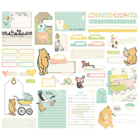 Simple Stories Journal Bits & Pieces Die Cuts 40/Pkg Classic Pooh Baby