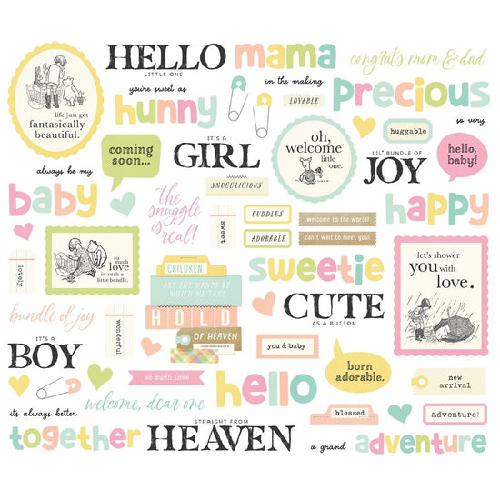 Simple Stories Sentiment Bits & Pieces Die Cuts 59/Pkg Classic Pooh Baby