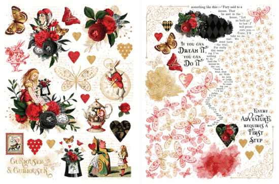Graphic 45 Rub-On Transfers Curiouser & Curiouser