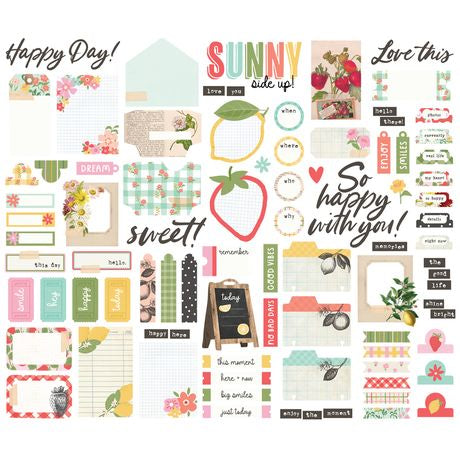 Simple Stories Journal Bits & Pieces Die Cuts Pink Lemonade