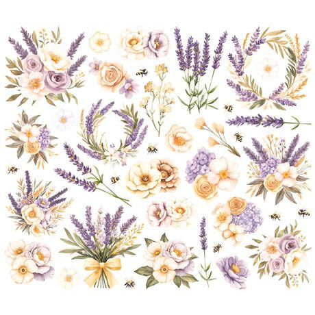 Simple Stories Floral Bits & Pieces Die Cuts Simple Vintage Lavender Fields