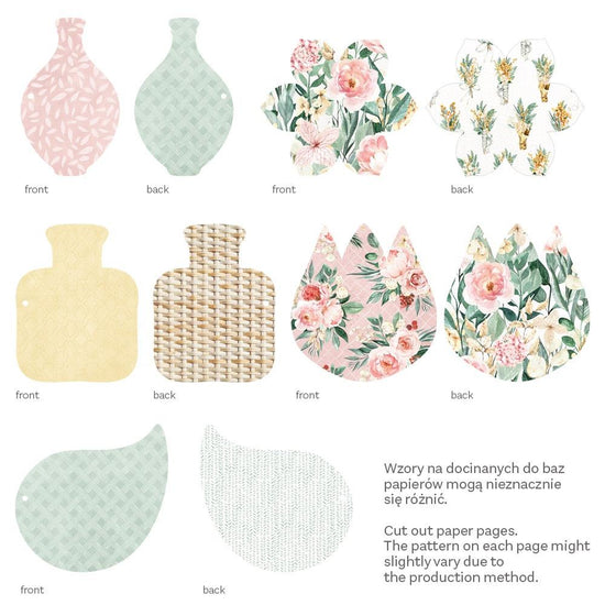 P13 Light Chipboard Album Base With Papers 6"X6" Mix and Match, Flowerish