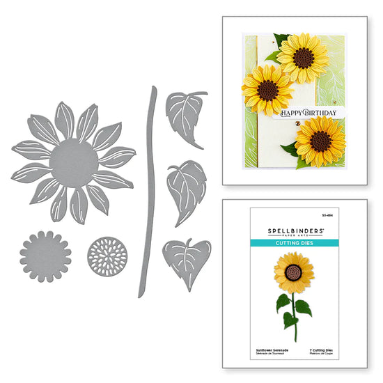 SUNFLOWER SERENADE ETCHED DIES FROM THE SERENADE OF AUTUMN COLLECTION