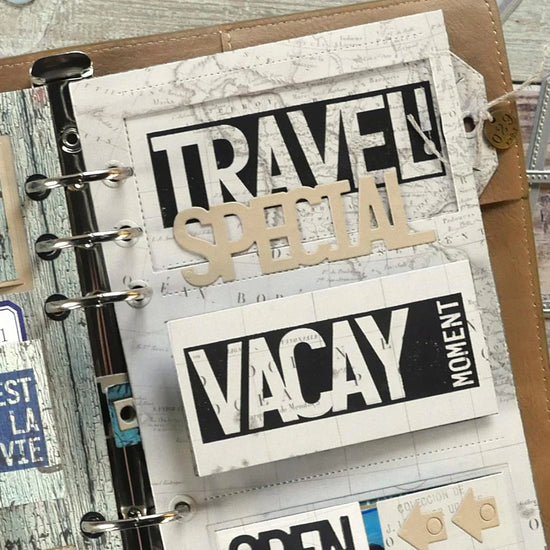 Elizabeth Craft Block Words - Travel stamp
