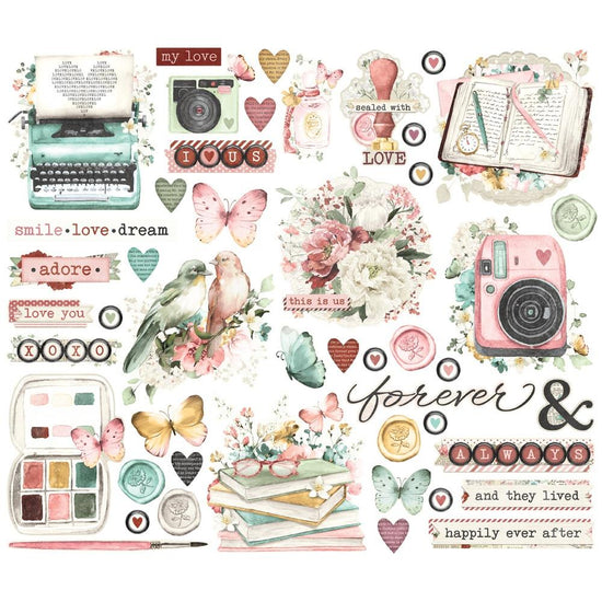 Simple Vintage Love Story Bits & Pieces Die-Cuts 47/Pkg