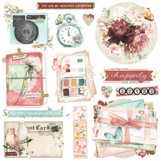Simple Vintage Love Story Chipboard Clusters