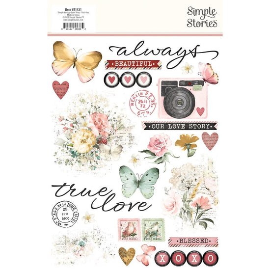 Simple Vintage Love Story Rub-Ons