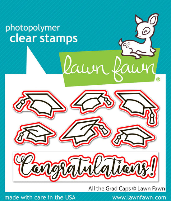 Lawn Fawn all the grad caps lawn cuts die