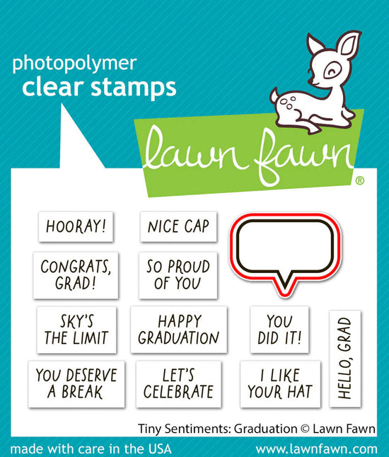 Lawn Fawn tiny sentiments: graduation lawn cuts die