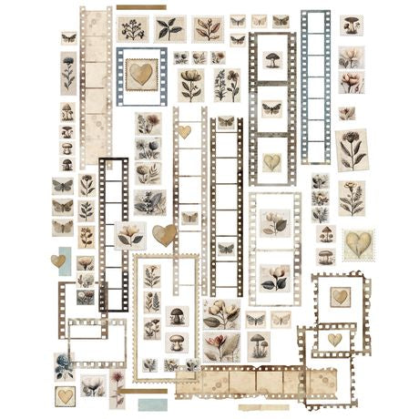 49 and Market Laser Cut Outs Filmstrip & Postage Faded Memory Lane