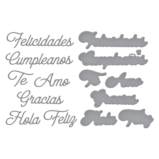 Spellbinders SPANISH EVERYDAY SENTIMENTS ETCHED DIES FROM THE INTERNATIONAL SENTIMENTS COLLECTION