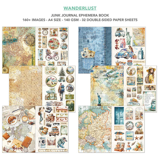 Ciao Bella Wanderlust - Junk Journal & Ephemera Book A4 32/Pkg