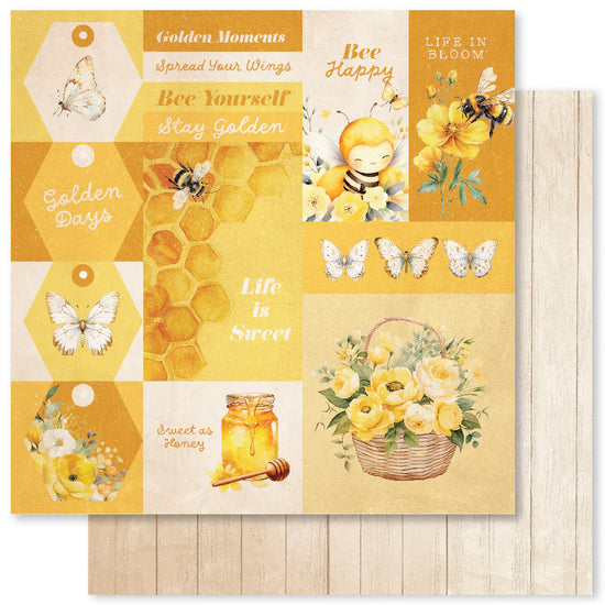 Paper Rose Bees & Butterflies Basics 12x12 Paper Collection