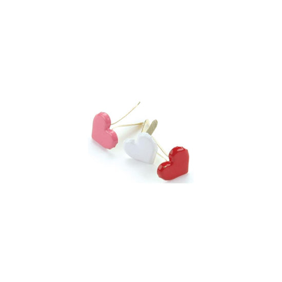 Creative Impressions Painted Metal Paper Fasteners 50/Pkg Hearts - Red, White & Pink