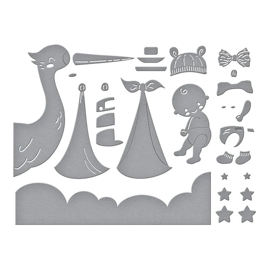 Spellbinders BUNDLE OF JOY ETCHED DIES FROM THE LITTLE SMILES COLLECTION