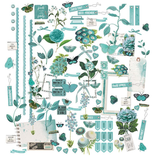Color Swatch: Teal Laser Cut Outs Elements