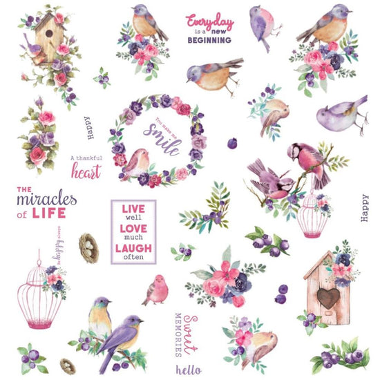 Little Birdie Ephemera Elements 70/pkg Birds and Berries