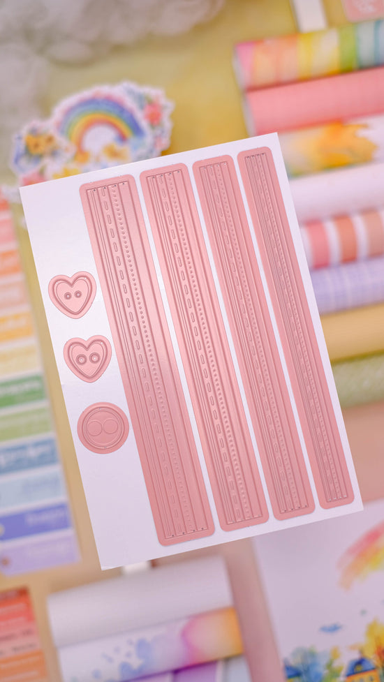 Troquel tiras lisas y embossing , Rainbow. Johanna Rivero
