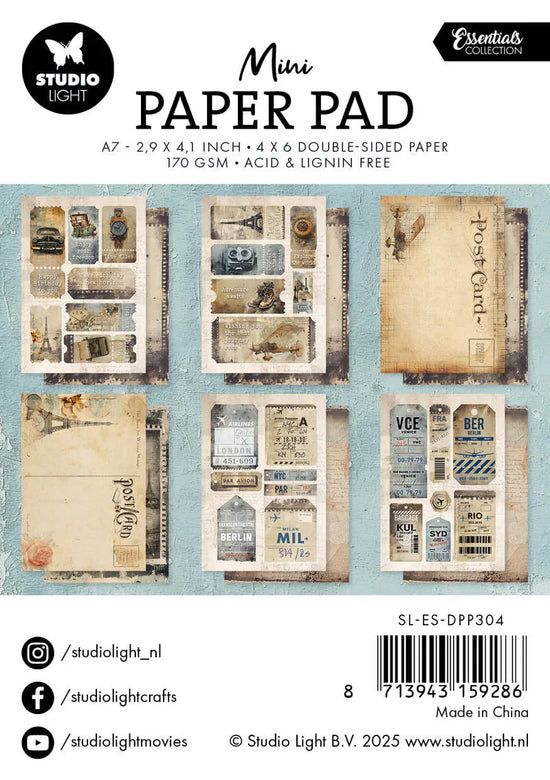 Studio Light Mini Paper Pad Explore The World Essentials