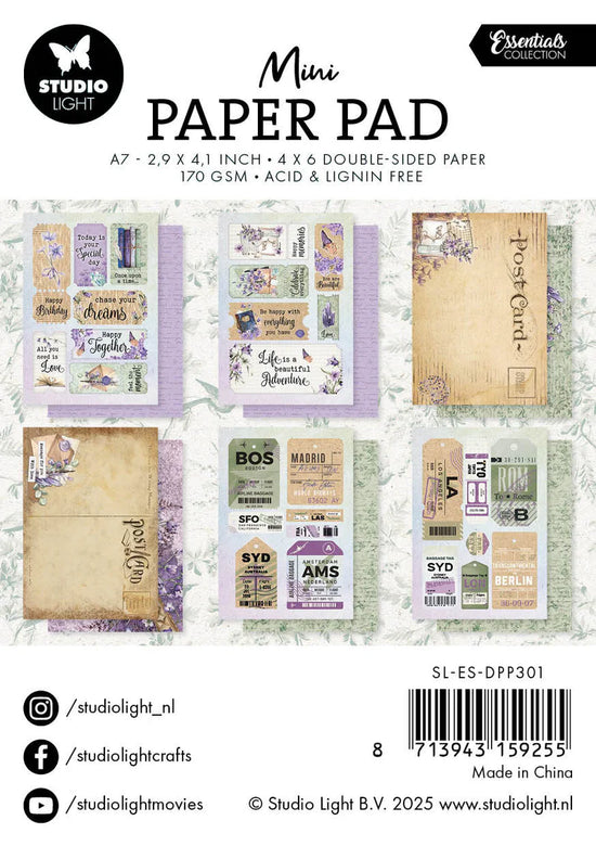 Studio Light Mini Paper Pad Happy Memories Essentials