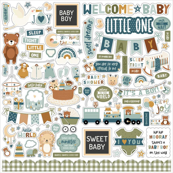Special Delivery Baby Boy Cardstock Stickers 12"X12" Elements