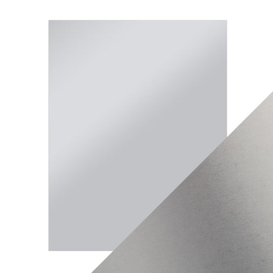 Craft Perfect Satin Mirror Cardstock 8.5"X11" 5/Pkg Satin Frosted Silver