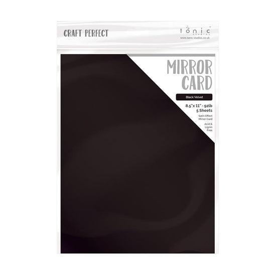 Craft Perfect Satin Mirror Cardstock 8.5"X11" 5/Pkg Satin Black Velvet