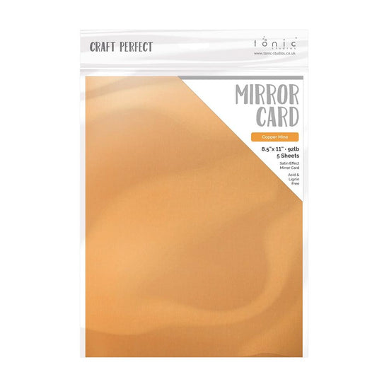 Craft Perfect Satin Mirror Cardstock 8.5"X11" 5/Pkg Copper Mine