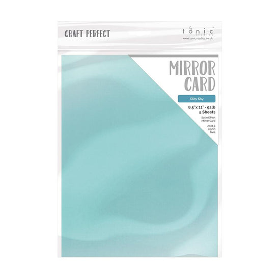Craft Perfect Satin Mirror Cardstock 8.5"X11" 5/Pkg Silky Sky
