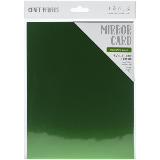 Craft Perfect Satin Mirror Cardstock 8.5"X11" 5/Pkg Satin Flourishing Green