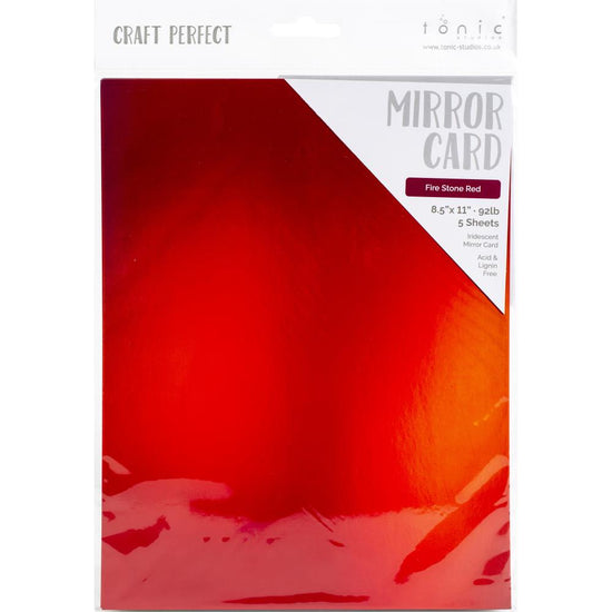 Craft Perfect Iridescent Mirror Cardstock 8.5"X11" 5/Pkg Iridescent Fire Stone Red