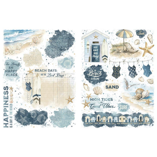 Graphic 45 Rub-On Transfers The Beach Is Calling