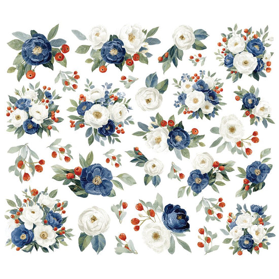 Simple Stories Bits & Pieces Die Cuts Vintage Sand & Sea Floral
