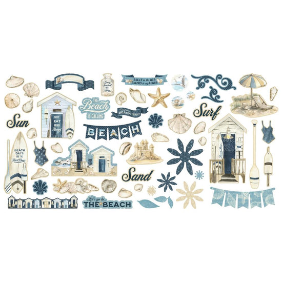 Graphic 45 Ephemera Die-Cut Assortment The Beach is Calling