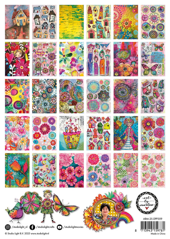 Collage Paper Pad Cut And Paste Book - Color Addict Art by Marlene 60 Sheets